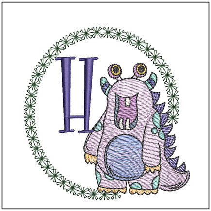Monster ABCs H - Embroidery Designs