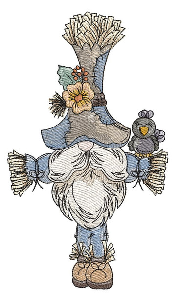 Slim Scarecrow Gnome  - Machine Embroidery Designs