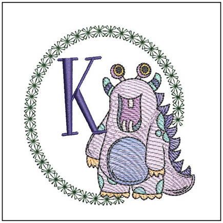 Monster ABCs -K- Embroidery Designs