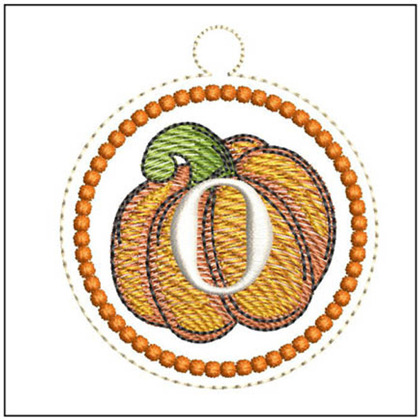 Pumpkin ABCs Charm - O  Embroidery Designs