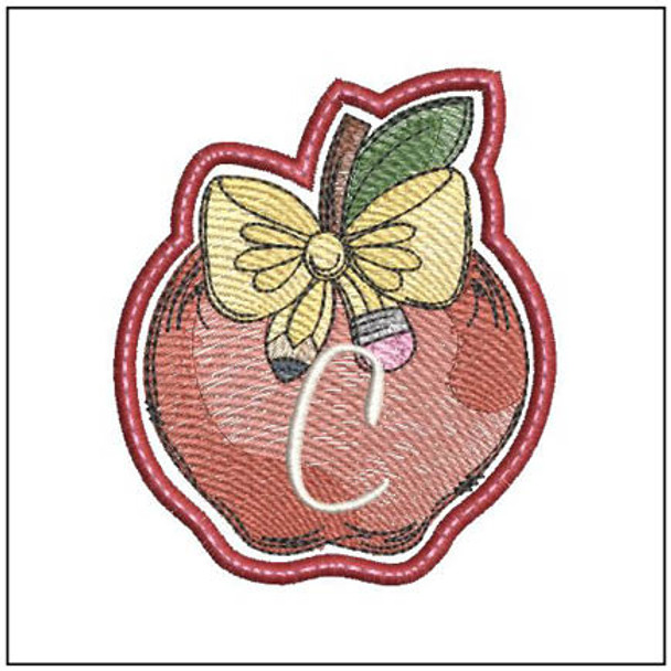  Apple ABCs Coaster - C  Embroidery Designs