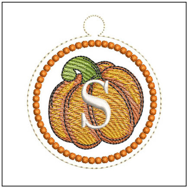 Pumpkin ABCs Charm - S  Embroidery Designs