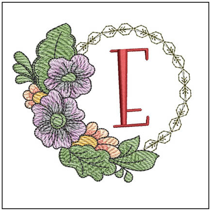Fall Florals ABCS - E Embroidery Designs