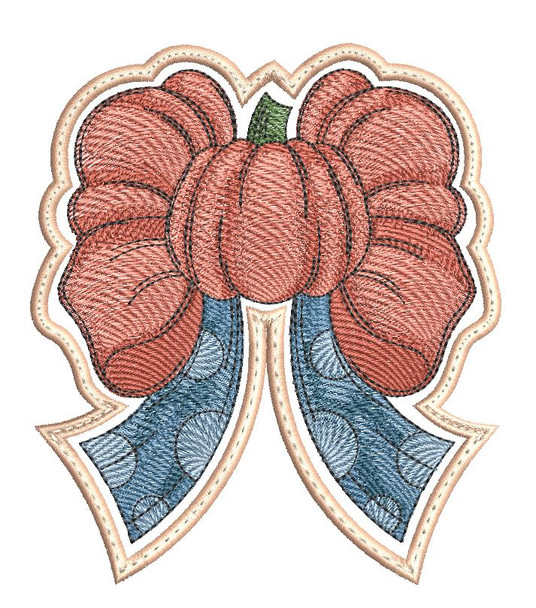 Split Seam Pumpkin Bow - Embroidery Designs