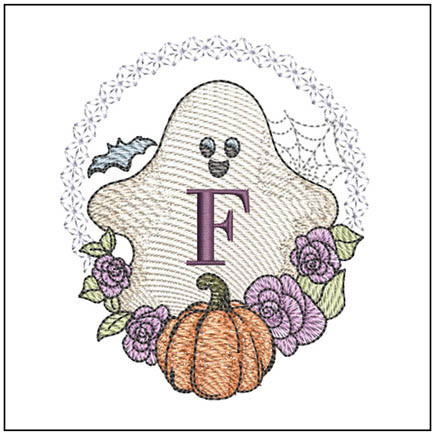 Ghost ABCs - F - Embroidery Designs