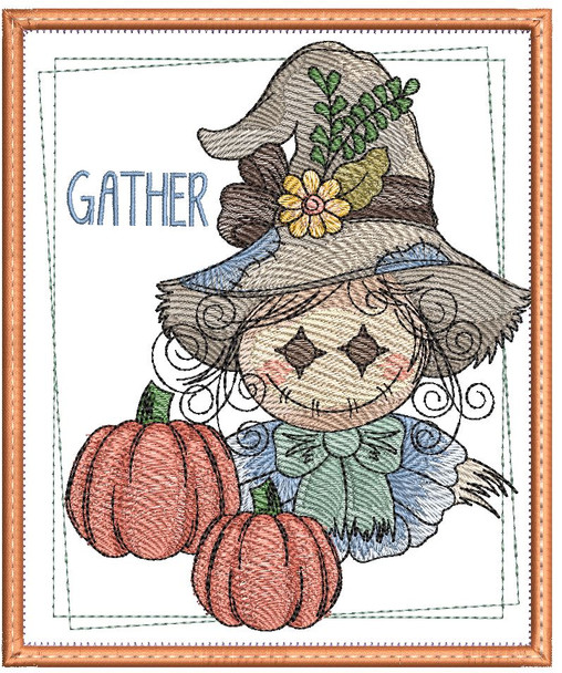 Scarecrow 8 Coaster/Trivet - Embroidery Designs