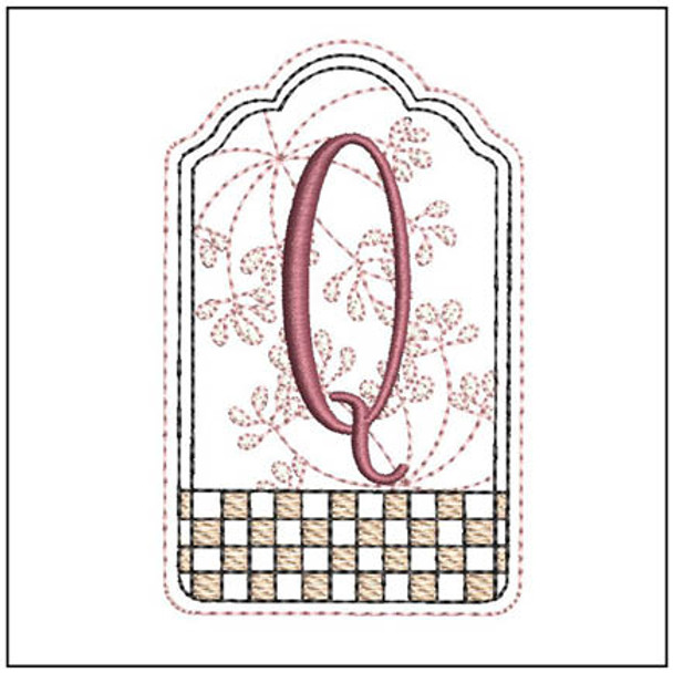 Gift Tag ABCs - Q - Embroidery Designs