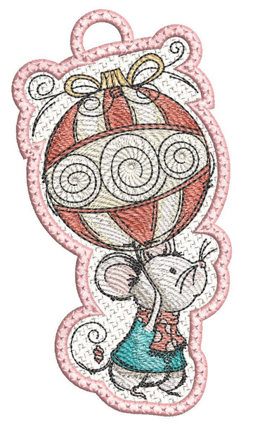Mouse with Ornament Free-Standing Lace - Embroidery Designs