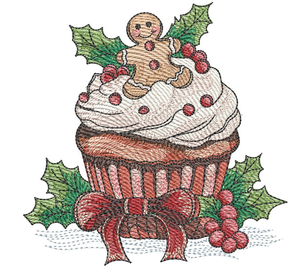 Gingerbread Cupcake - Machine Embroidery Designs