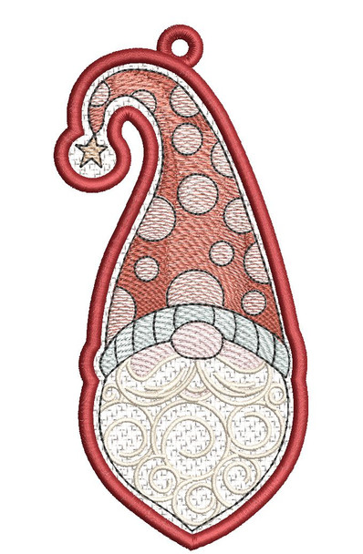 Santa Gnome FSL Ornament  - Embroidery Designs