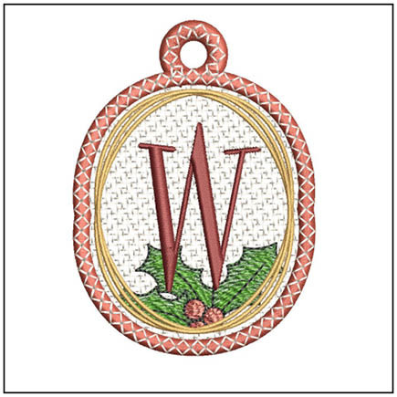 Holly Ornament FSL - ABCs - W - Embroidery Designs