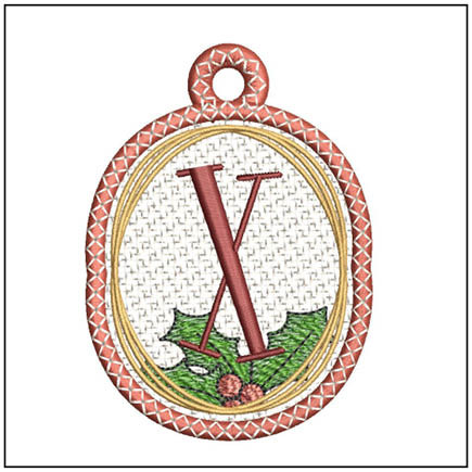 Holly Ornament FSL - ABCs - X- Embroidery Designs