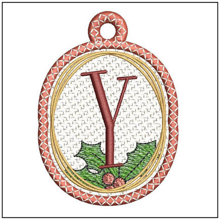 Holly Ornament FSL - ABCs - Y - Embroidery Designs