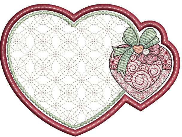 Calico Hearts Coaster - Embroidery Designs
