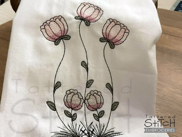 Tulips Bed - Embroidery Designs