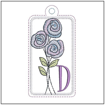Rosettes ABCs Charm - D - Embroidery Designs