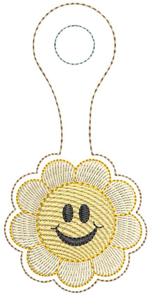 Smiley Flower - Magnetic Book Mark - Embroidery Designs