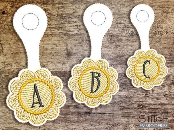Flower ABCS - Magnetic Book Mark- Bundle - Embroidery Designs