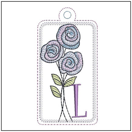 Rosettes ABCs Charm - L- Embroidery Designs