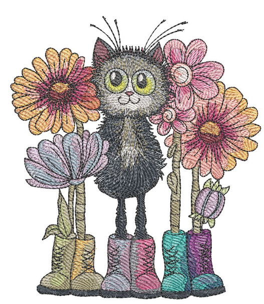 Kitty Bouquet - Machine Embroidery Designs