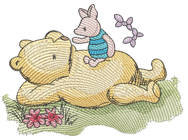 Winnie Resting  - Embroidery Designs