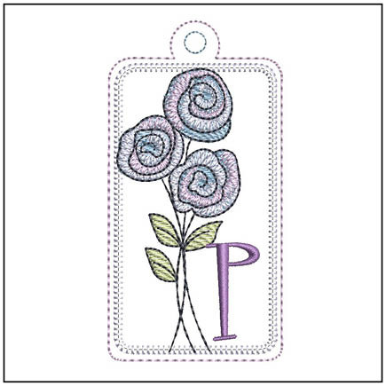 Rosettes ABCs Charm -  P - Embroidery Designs