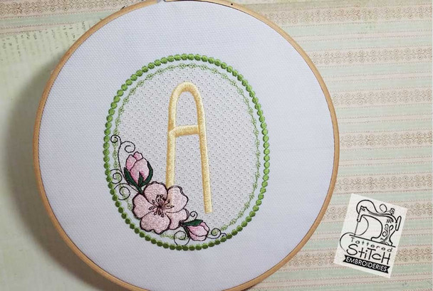 Cherry Blossom Font - F - Embroidery Design