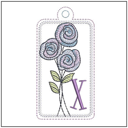 Rosettes ABCs Charm -X- Embroidery Designs