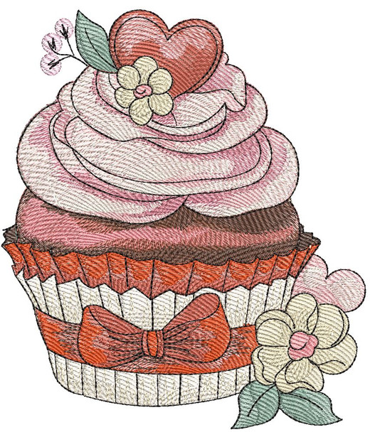 February Cupcake - Machine Embroidery Designs