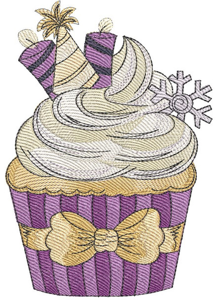 January Cupcake - Machine Embroidery Designs