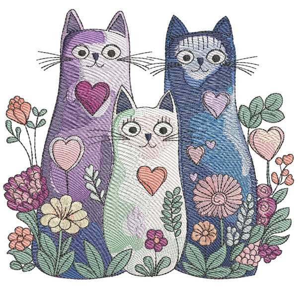 For the Love of Kitties #1 - Machine Embroidery Designs