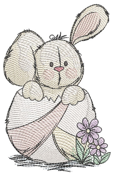 Hatched Bunny - Embroidery Designs