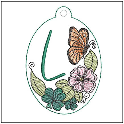 Monarch ABCs Charm - L - Embroidery Designs