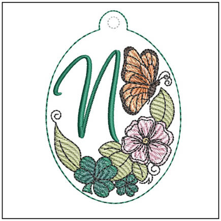 Monarch ABCs Charm - N - Embroidery Designs
