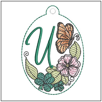 Monarch ABCs Charm - U - Embroidery Designs