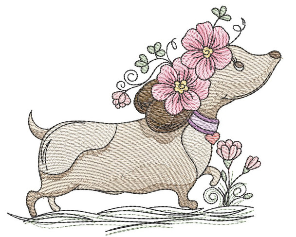 Dachshund 2  - Machine Embroidery Designs