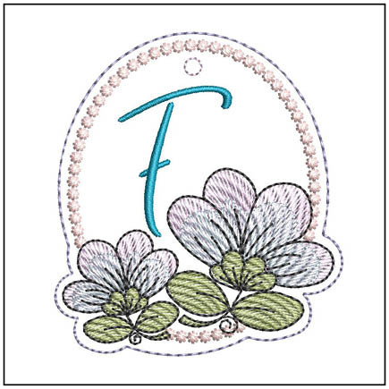 Jacobean ABCs Charm - F - Embroidery Designs