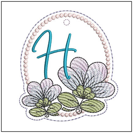 Jacobean ABCs Charm - H - Embroidery Designs