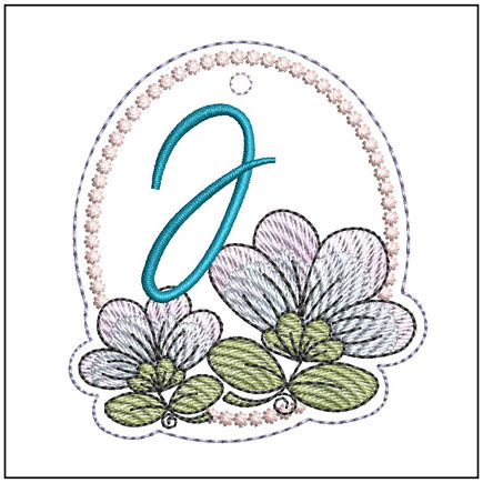Jacobean ABCs Charm - J - Embroidery Designs