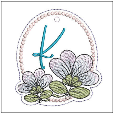 Jacobean ABCs Charm - K - Embroidery Designs