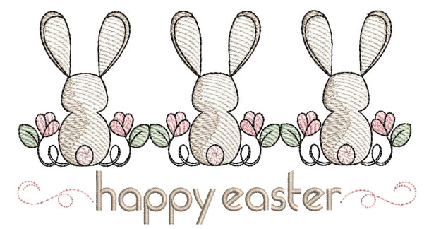 Happy Easter Bunnies - Embroidery Designs