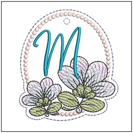 Jacobean ABCs Charm - M - Embroidery Designs