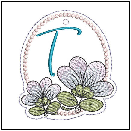 Jacobean ABCs Charm -T - Embroidery Designs