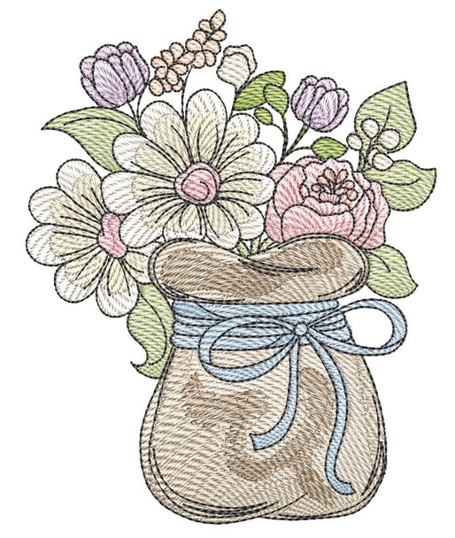 Burlap Blooms - Embroidery Designs