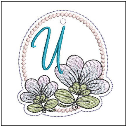 Jacobean ABCs Charm - U - Embroidery Designs