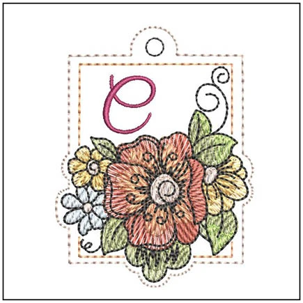 Floral ABCs Charm - C - Embroidery Designs