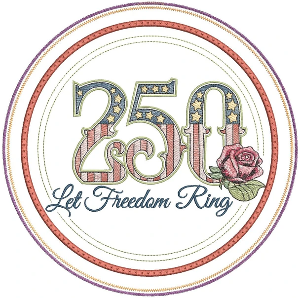 250 Freedom Hot Pad - Embroidery Designs