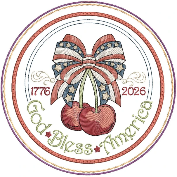 God Bless America Hot Pad - Embroidery Designs