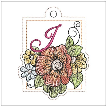 Floral ABCs Charm -J- Embroidery Designs