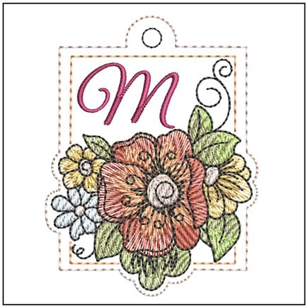 Floral ABCs Charm -M- Embroidery Designs